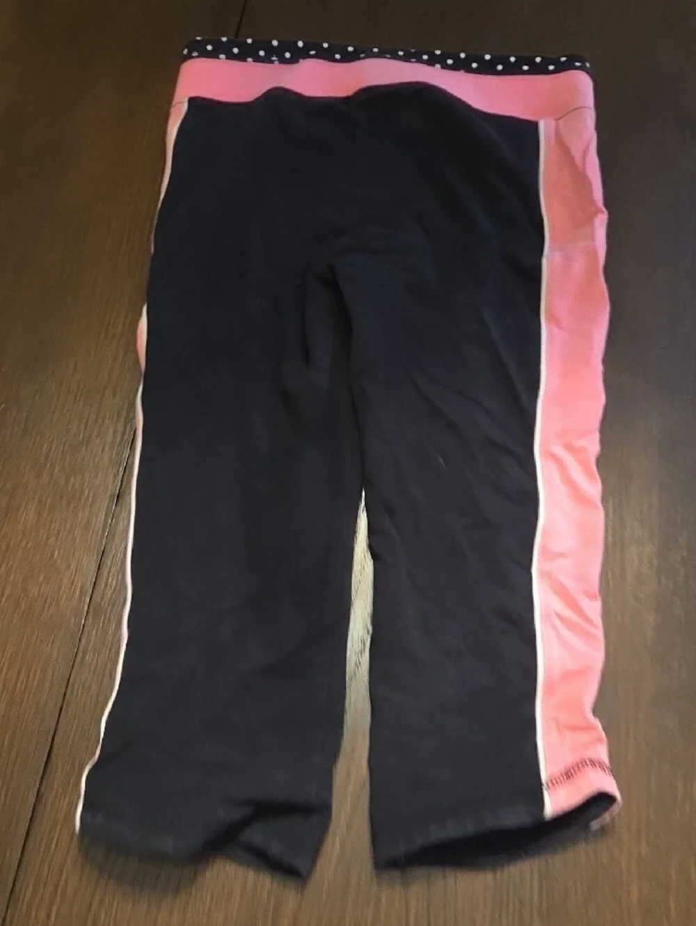 Justice Navy and Pink Girls' Joggers with Polka Dot Waistband